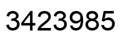 Number 3423985 black image