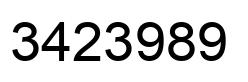Number 3423989 black image