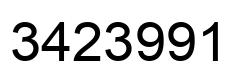 Number 3423991 black image