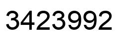 Number 3423992 black image