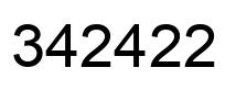 Number 342422 black image