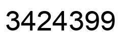 Number 3424399 black image