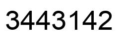 Number 3443142 black image