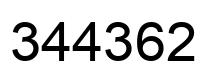 Number 344362 black image