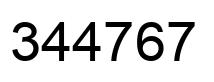 Number 344767 black image