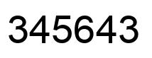 Number 345643 black image