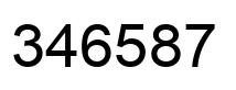 Number 346587 black image