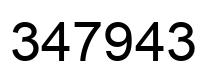 Number 347943 black image