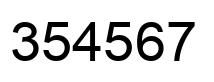 Number 354567 black image