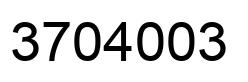 Number 3704003 black image