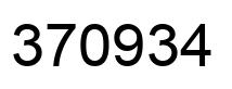 Number 370934 black image