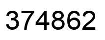 Number 374862 black image