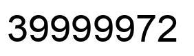 Number 39999972 black image