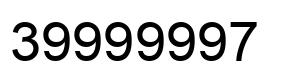 Number 39999997 black image