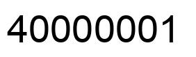 Number 40000001 black image