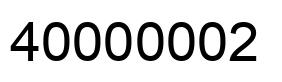 Number 40000002 black image