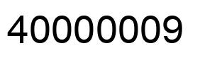 Number 40000009 black image