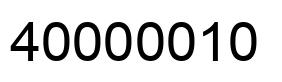 Number 40000010 black image