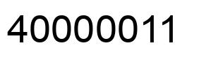 Number 40000011 black image