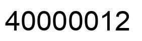 Number 40000012 black image