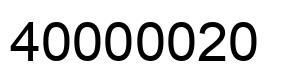 Número 40000020 imagen negro