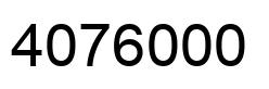 Number 4076000 black image