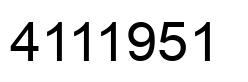Number 4111951 black image