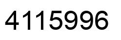Number 4115996 black image