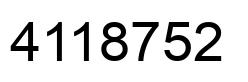 Number 4118752 black image