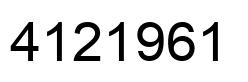 Number 4121961 black image