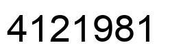 Number 4121981 black image