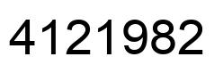 Number 4121982 black image
