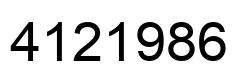 Number 4121986 black image
