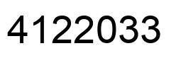 Number 4122033 black image