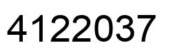 Number 4122037 black image