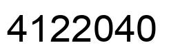 Number 4122040 black image