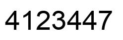 Number 4123447 black image