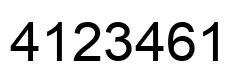 Number 4123461 black image