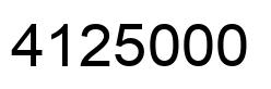 Number 4125000 black image