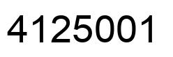 Number 4125001 black image