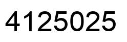 Number 4125025 black image