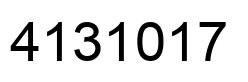 Number 4131017 black image