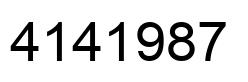 Number 4141987 black image