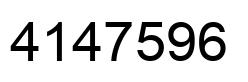 Number 4147596 black image