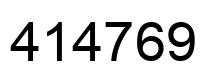 Number 414769 black image