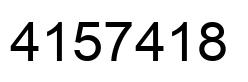 Number 4157418 black image