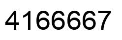 Number 4166667 black image