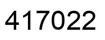 Number 417022 black image
