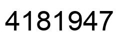 Number 4181947 black image