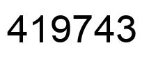 Number 419743 black image